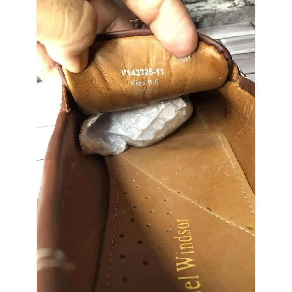 Samuel Windsor Brown Leather Penny Loafers Casual Boat Shoes Men Sz 9.5M US/43EU - Picture 11 of 16